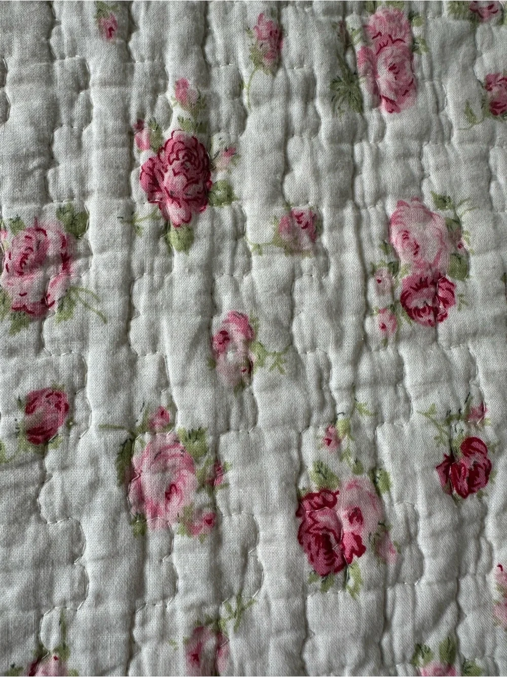 Shabby Chic Floral King Quilt 100% Cotton 1 Pillow Sham